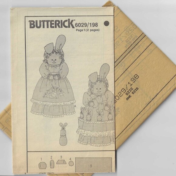 Butterick 6029 Luv 'n Stuff Pattern for Mommy Bunny & Babies 1992 - Picture 2 of 3
